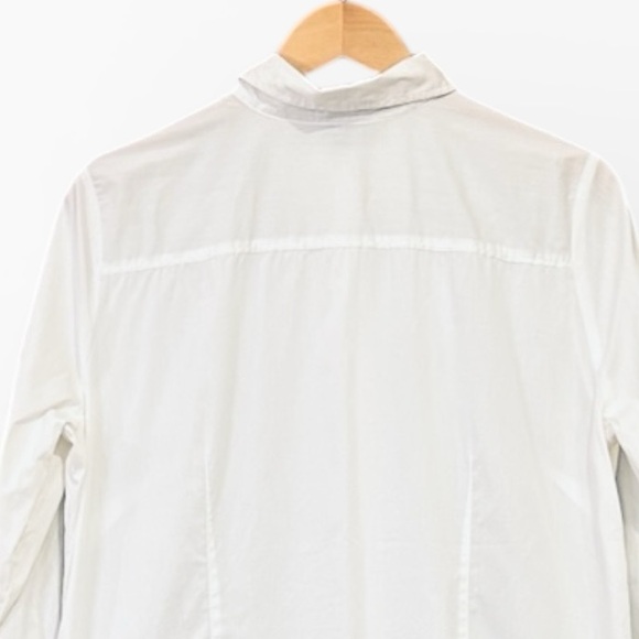 Ann Taylor Cotton Crisp White Long Sleeve Collared Button Down Top Size Large - Picture 5 of 8